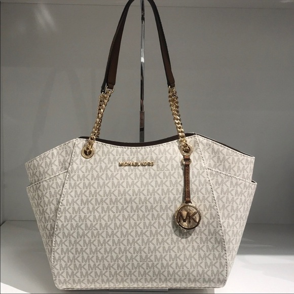 Michael Kors MK large chain shoulder bag tote - Picture 1 of 8